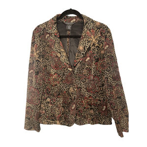 SCRIPT Attitude and Style Size 8 Faux Velvet Four Button Closure blazer